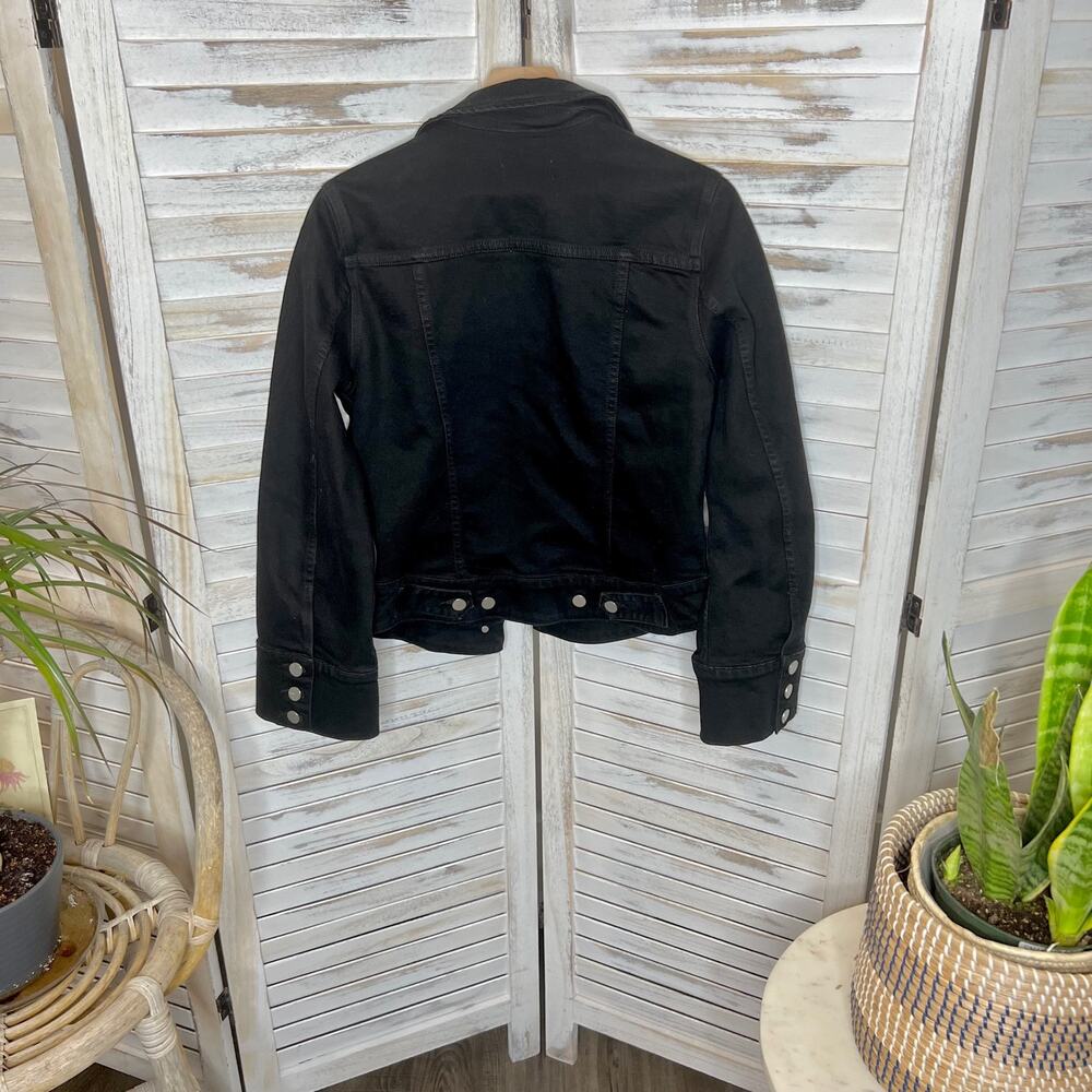 BLDWN XS Rowan Rigid Denim Jacket Carbon Black Silver Buttons Moto USA Made - Picture 4 of 15